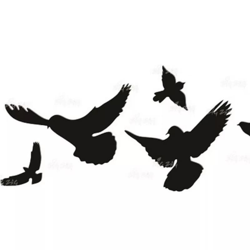 6 wooden birds for wall decor