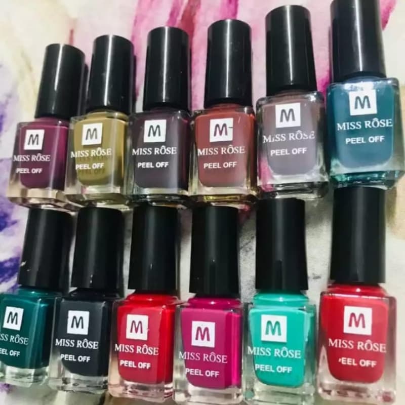 Pack of six miss rose peel of nailpaints