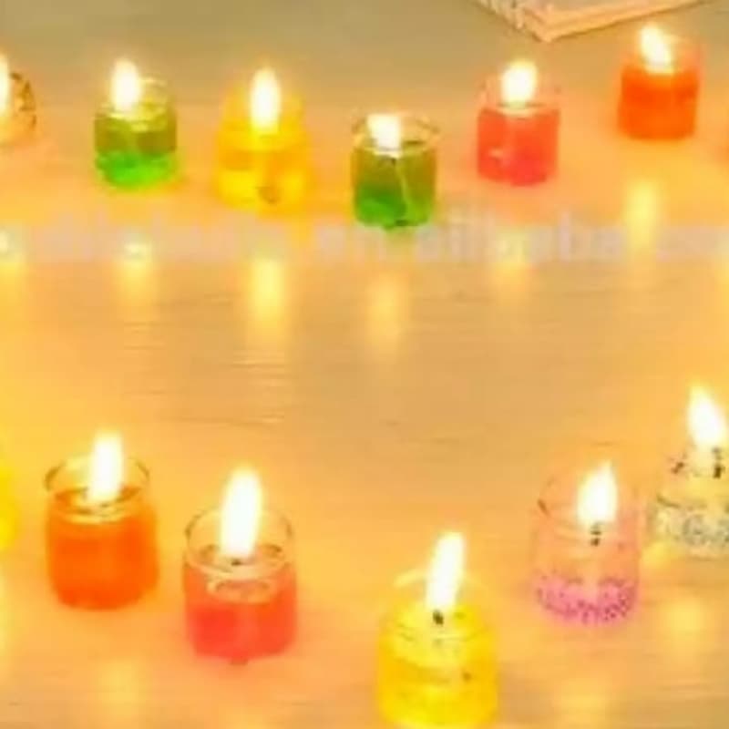 Pack of 5 home decoration seashell jel glass candles