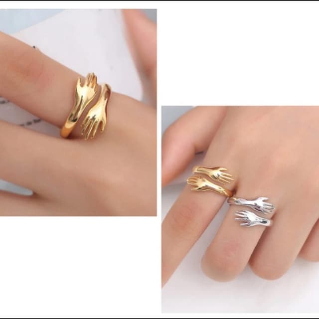 Hug pattern finger ring metal circlet nice gift