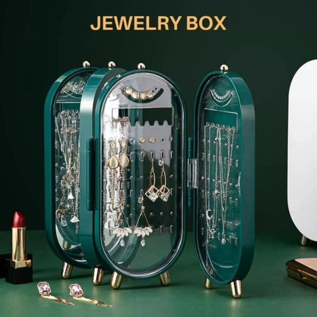 Foldable jwellery box organizer with mirror
