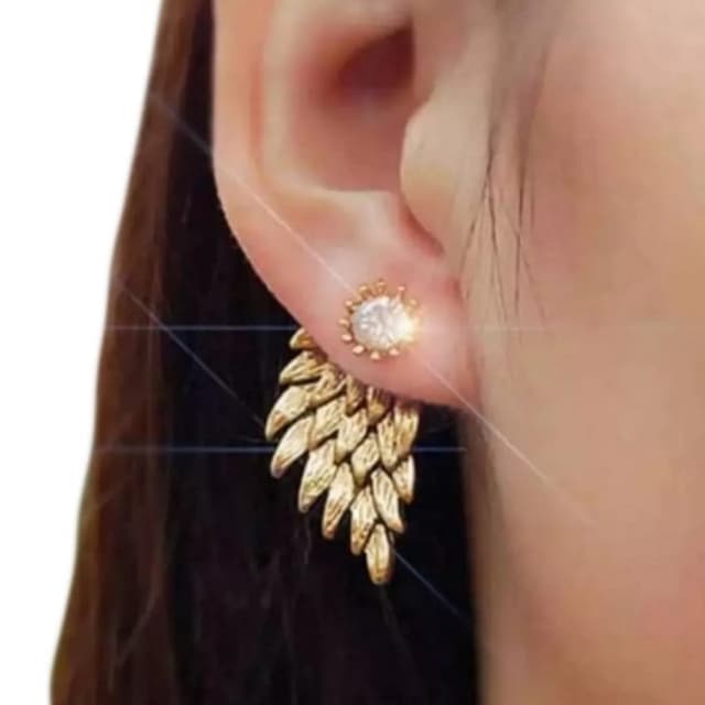 Women's angel wings stud earrings rhinestone ear jwellery for woman
