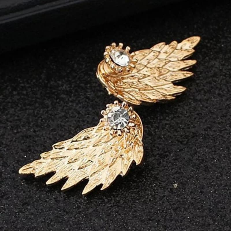 Women's angel wings stud earrings rhinestone ear jwellery for woman