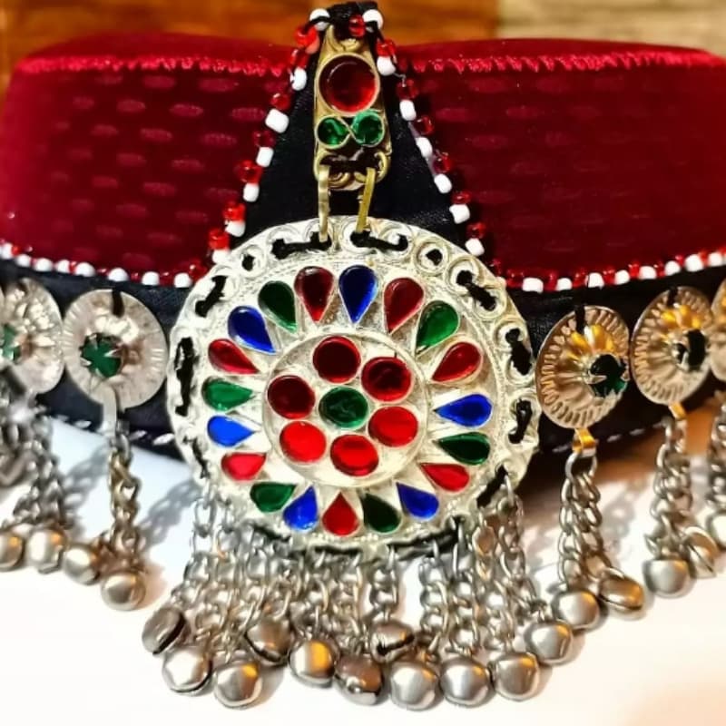 Haleema sultan style handmade cap with jwellery