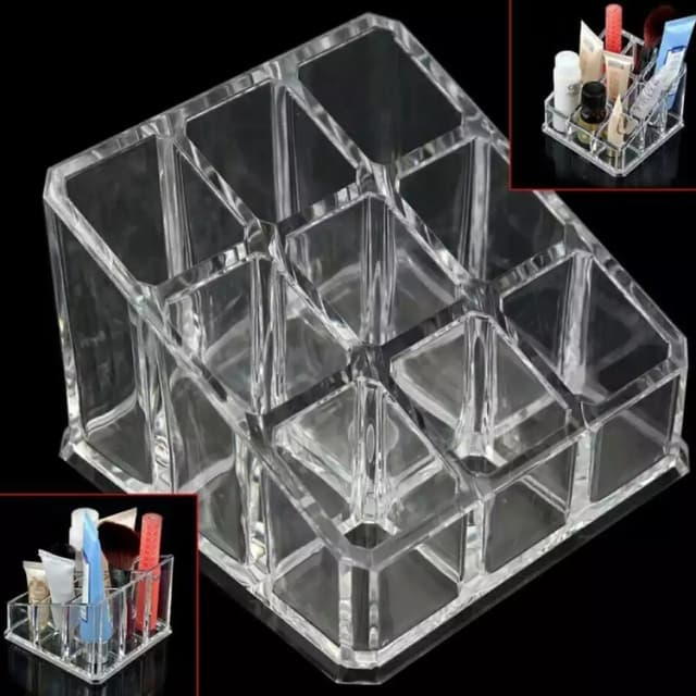 Clear 9 grids makeup organizer lipstick storage