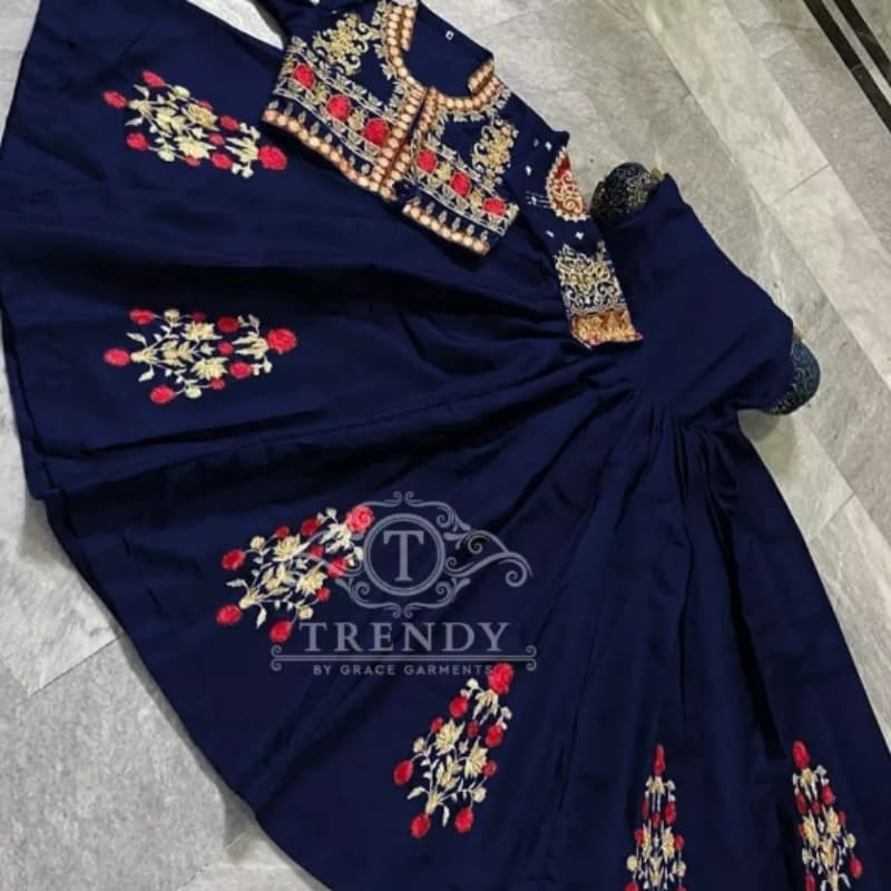 Women embroided koti with frock