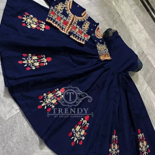 Women embroided koti with frock