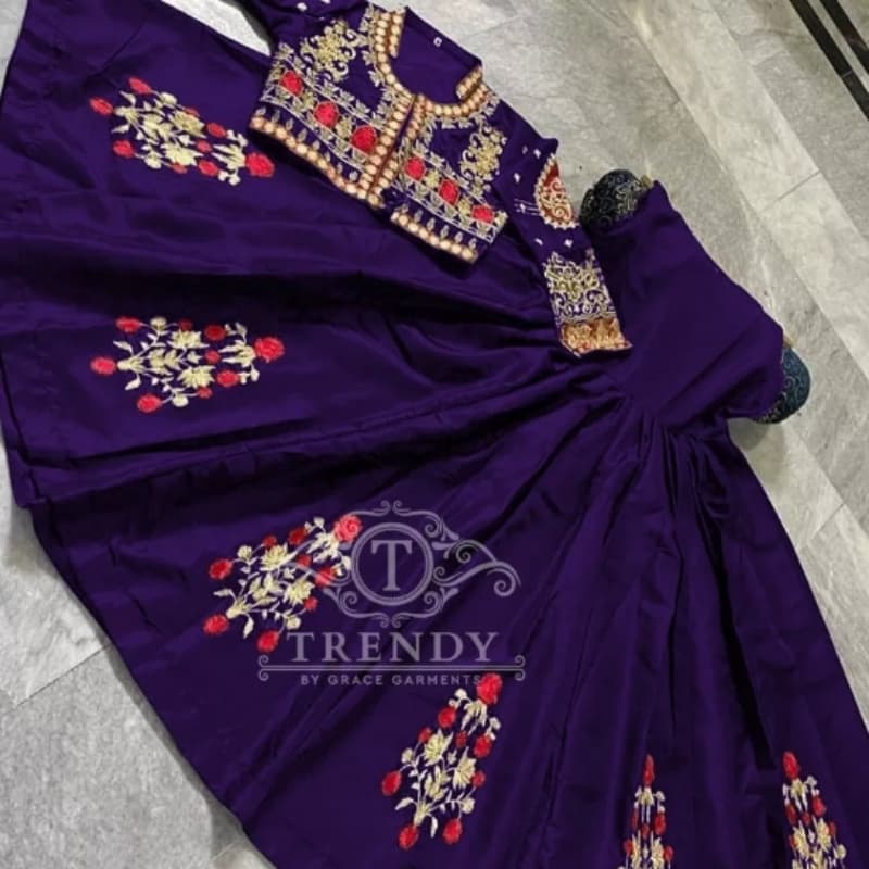Women embroided koti with frock