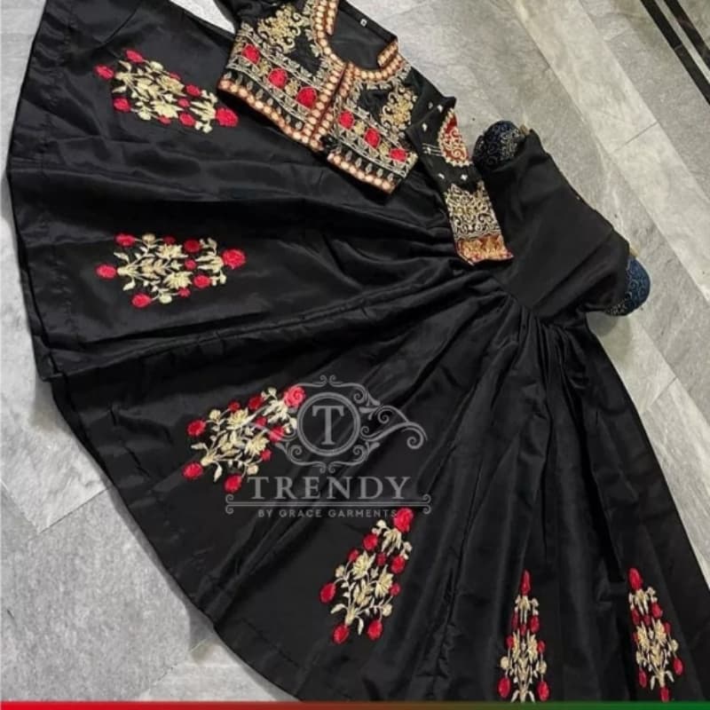 Women embroided koti with frock