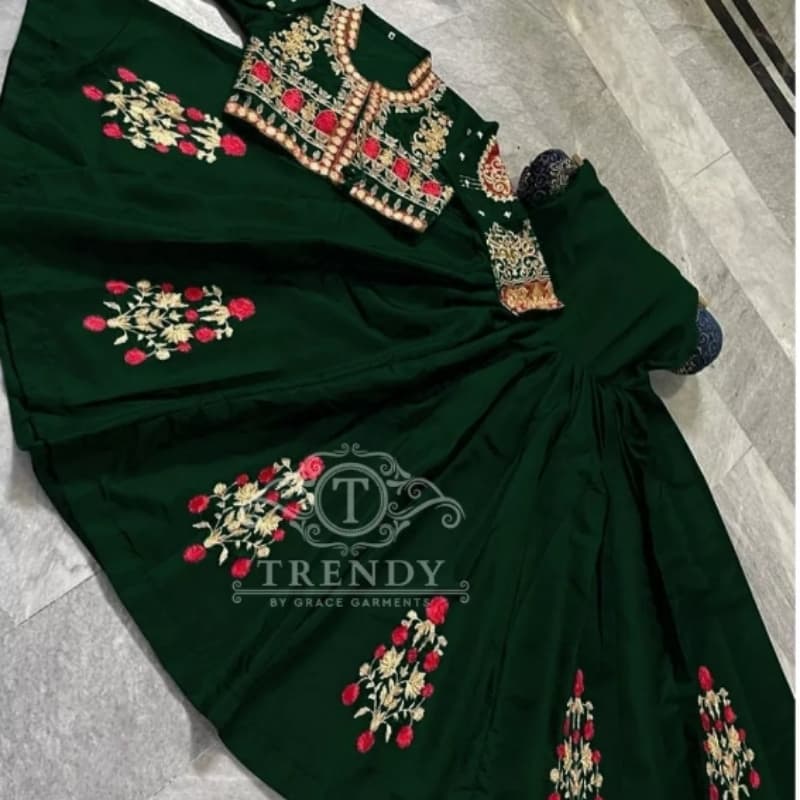Women embroided koti with frock