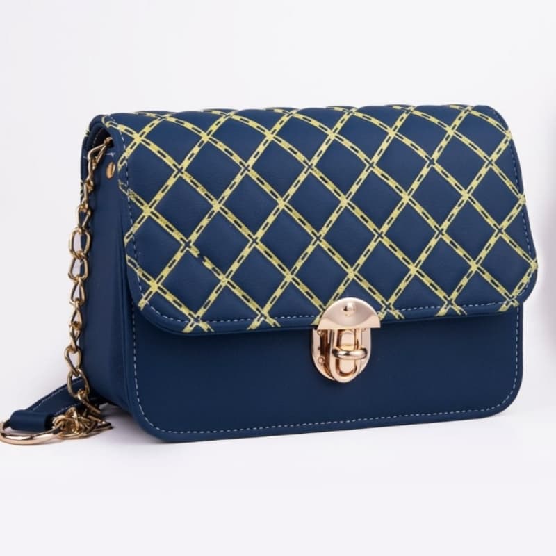 Blue stretched sling bag for women